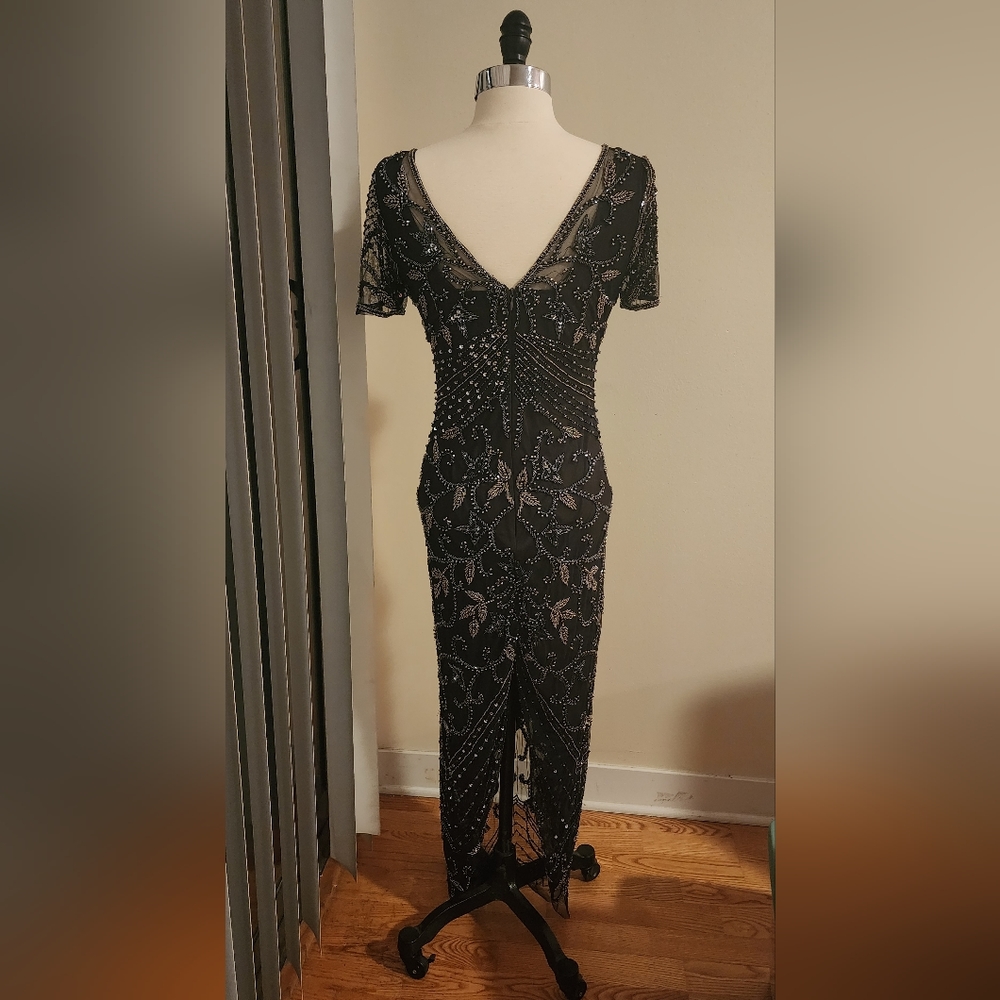 Beaded Mesh column gown by Pisarro Nights size 4 - Picture 2 of 6
